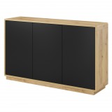 Helvetia Aston TWLH43 komód - 3 ajtós (Taurus tölgy/matt fekete)