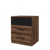 Helvetia Beta ZB1622 éjjeliszekrény - (kolostor tölgy/fekete)