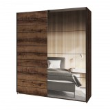 Helvetia Beta ZB1676 gardróbszekrény - 180 - tolóajtós, tükörrel (kolostor tölgy)
