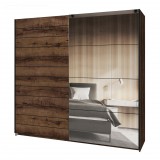 Helvetia Beta ZB1678 gardróbszekrény - 221 - tolóajtós, tükörrel (kolostor tölgy)