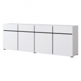 Helvetia Cross 9WMY25 komód - 4 ajtós, 4 fiókos (Fehér/fekete)