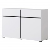 Helvetia Cross 9WMY45 komód - 2 ajtós, 2 fiókos (Fehér/fekete)