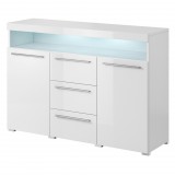 Helvetia India 97DE26 komód - 132 - 2ajtós, 3 fiókos (Fehér)