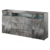 Helvetia India B0DE25 komód - 182 - 2ajtós, 3 fiókos (Palaszürke)