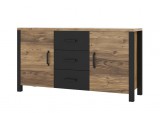 Helvetia Olin wm komód (2D3S) - appenzeller fenyő/fekete szupermatt