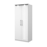 Helvetia OPTIMA Kétajtós gardróbszekrény, fehér/fényes fehér