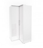 Helvetia OPTIMA Sarokszekrény, fehér/fényes fehér