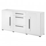 Helvetia Tulsa 97FJ26 komód - 2 ajtós, 3 fiókos (Fehér/fényes fehér)