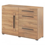Helvetia Tulsa KZFJ45 komód - 1 ajtós, 3 fiókos (Grandson tölgy/fehér)
