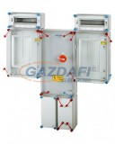 HENSEL HCS421+MF Csoportos mérőhely, két fogyasztó részére mindennapszaki mérésre 63 A-ig, kapcsolóval és NH 00 szakaszolható biztosítóaljzattal túlfesz. levezetőhöz előkészítve, IP65, 900x1050x230mm