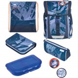 Herlitz FiloActive XL Plus TechMech Iskola táska szett - Kék mintás (50048908)