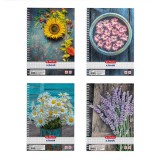 Herlitz Flower A5 80lapos kockás spirálfüzet (09542887)