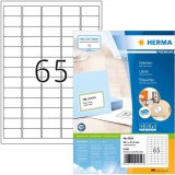 HERMA címcímkék A4-es fehér 38,1x21,2 mm-es papír 6500 db. (4254)