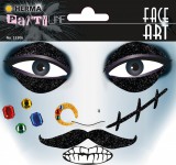 Herma Face Art No. 15306 öntapadó arc matrica - "Pirate" motívumokkal - kiszerelés: 1 ív / csomag (Herma Face Art 15306)