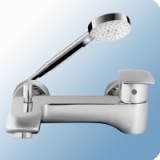 Herz Elite egykaros kádtöltő csaptelep zuhanyszettel, fix tartóval