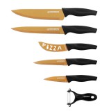 Herzberg 5 részes márvány bevonatú késkészlet arany