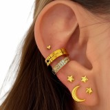 Hétrészes csillagos - holdas fülbevaló szett