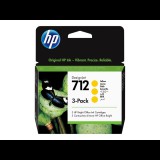 Hewlett-Packard HP 712 - 3-pack - yellow - original - DesignJet - ink cartridge (3ED79A)