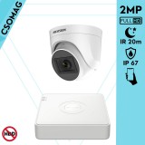 Hikvision 1 turret kamerás analóg megfigyelőrendszer 2MP biztonsági kamera, IR 20m, beltéri