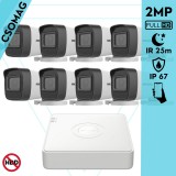 Hikvision 8 cső kamerás analóg megfigyelőrendszer 2MP biztonsági kamera, IR 25m, beltéri és kültéri