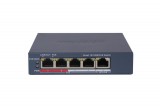 Hikvision Hikvision 5 portos PoE switch (60 W); 4 PoE + 1 uplink port; smart menedzselhető DS-3E1105P-EI(V2)
