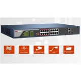 Hikvision Switch PoE - DS-3E0318P-E (16 port 100Mbps, 230W, 2 port 1000Mbps combo, L2) (DS-3E0318P-E)