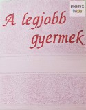 Hímzett feliratos törölköző (A legjobb gyermek)