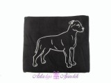 Hímzett kutyás takaró fekete szürke hímzéssel kicsi