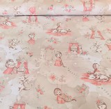 Hintázó kislány mintás pamutvászon textil - 160 cm