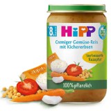 HiPP bio zöldségek rizzsel, csicseriborsóval és borsófehérjével bébiétel 8 hónapos kortól 220 g