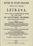 Históriaantik Könyvesház Lendvai Miklós: Heves és Külső Szolnok törvényesen egyesült vármegyéknek leírása - könyv