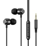 HOCO 3,5mm jack vezetékes fülhallgató mikrofonnal telefonhoz mágneses fekete Forever EP-01