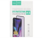 HOCO A5 képernyővédő üveg (3D full cover, íves, szél, kék fény elleni védelem, karcálló, 9H) FEKETE [Apple iPhone 11 Pro Max]