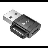 Hoco adapter (USB - Type-C aljzat, adatátvitel és töltés, OTG) FEKETE (UA31D_B) (UA31D_B)