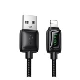 Hoco Apple IPAD 2  Hoco u146 adatkábel (usb - lightning, 2.4a, led kijelző, 120cm) fekete