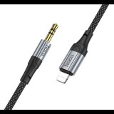 Hoco audió kábel (3.5mm jack - lightning, 100cm, AUX, cipőfűző) FEKETE Apple iPod touch 5 / IPAD Pro 12.9 (2015) / iPhone 6S Plus 5.5 (UPA26_JACK-LIGHTNING) (UPA26_JACK-LIGHTNING)