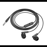 Hoco BRIGHT fülhallgató SZTEREO (3.5mm jack, mikrofon, felvevő gomb) FEKETE (M121 BLACK) (M121 BLACK)