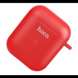 HOCO CW22 töltőtok (5V/500 mAh, vezeték nélküli töltés, QI Wireless) Apple AirPods készülékhez PIROS (CW22_R) (CW22_R) - Fülhallgató tok