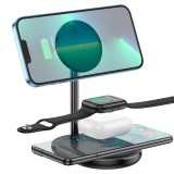 Hoco CW40 Noble 3in1 Wireless Gyorstöltő Állvány Fekete