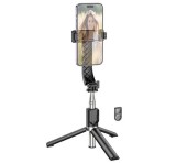 HOCO K20 szelfibot (univerzális, tripod állvány, állítható, bluetooth távkioldó, 98cm, 4.5-7.0" méret) FEKETE