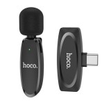 HOCO L15 bluetooth mikrofon (Type-C, LAVALIER csíptethető, zajszűrő) FEKETE