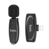 Hoco L15 Lightning csiptetős Bluetooth mikrofon fekete (L15_Lightning)