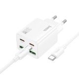 Hoco N56 Fundador 2xUSB-C 2xUSB-A 30W Charger with Cable White HC659321