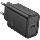 HOCO N62 Gentle egy portos 30W USB-C töltő - fekete