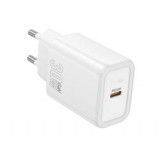 HOCO N62 hálózati töltő Type-C aljzat (30W, PD gyorstöltő 3.0) FEHÉR