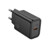 HOCO N62 hálózati töltő Type-C aljzat (30W, PD gyorstöltő 3.0) FEKETE