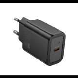 HOCO N62 USB-C Hálózati Gyorstöltő Adapter 30W - Fekete (N62 BLACK)