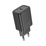 Hoco n63 hálózati töltő (USB-A+USB-C, 30W, fekete)