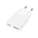 Hoco N73 Speed PD20W+QC3.0 USB-C, USB-A Charger White HC661164