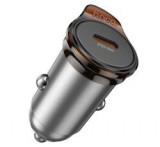 HOCO NZ16 autós töltő Type-C aljzat (30W, PD gyorstöltő) SÖTÉTSZÜRKE